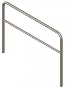 Bariera chodnikowa U-12a z porzeczką | do wkopania, wbetonowania, biało-czerwona